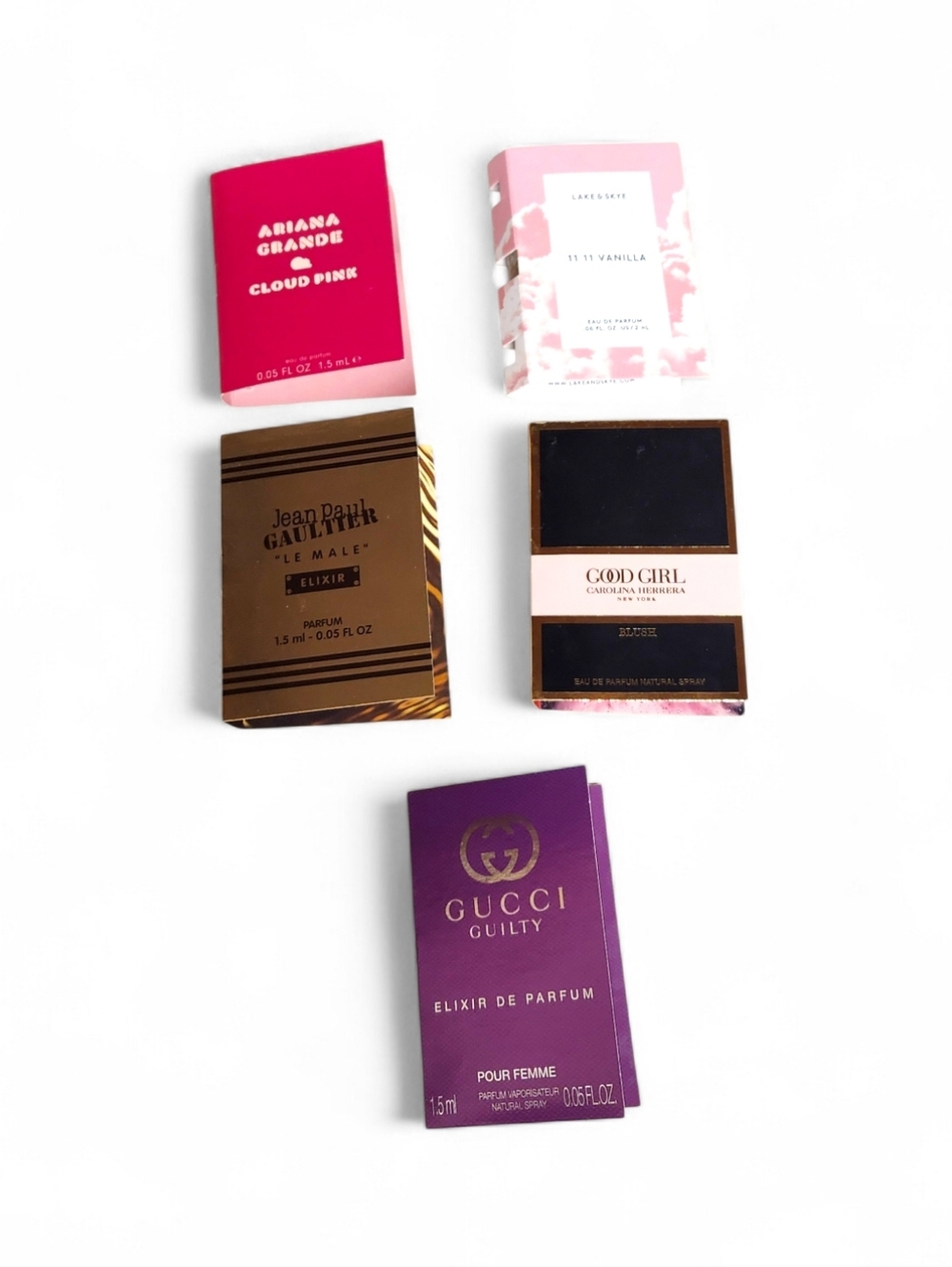 NEW LUXURY 5 piece Perfume Lot( Gucci, Carolina Herrera , Ariana Grande & More!)
